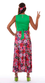 Women's hippie costume - multicoloured and brown - adult