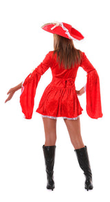 Déguisement mousquetaire femme adulte blanc et rouge