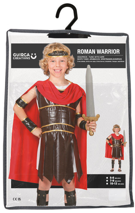 Déguisement romain enfant - Brun et rouge - 5 à 6 ans