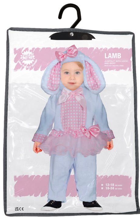 Déguisement agneau bébé blanc et rose 12-18 mois
