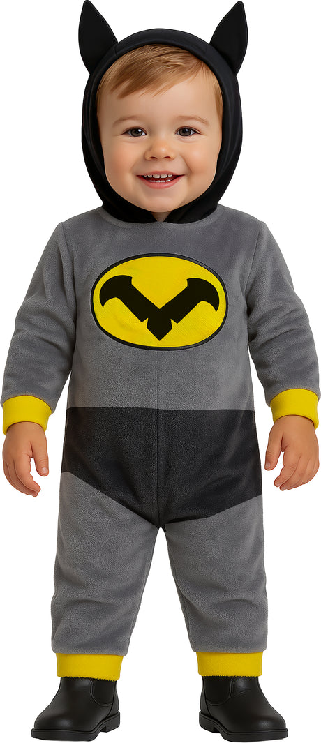 Déguisement bébé super-héros gris - 12 à 18 mois - polyester