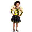 Children's Bee-bee costume for girls ages 4-6, made of 100% polyester, displayed in a button bag, perfect for dress-up and themed parties.