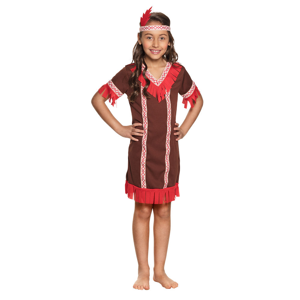 Costume enfant indienne joyeuse fille – déguisement fête – Idéafête