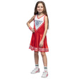 Children's cheerleader costume for girls ages 4 to 6, made of 100% polyester, perfect for dress-up and themed parties.