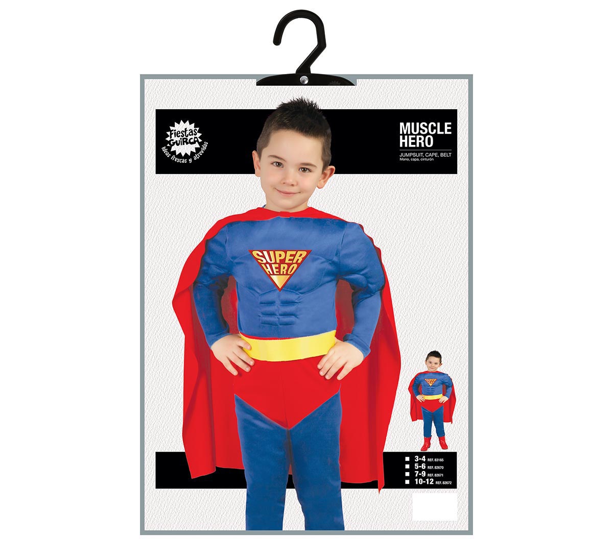 Déguisement super-héros enfant bleu et rouge 10-12 ans