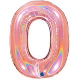 Ballon chiffre  - Rose gold holographique - 40" - Gonflage Hélium en boutique
