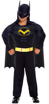 Boy's Black Hero Costume - Cape, Hood, and Belt