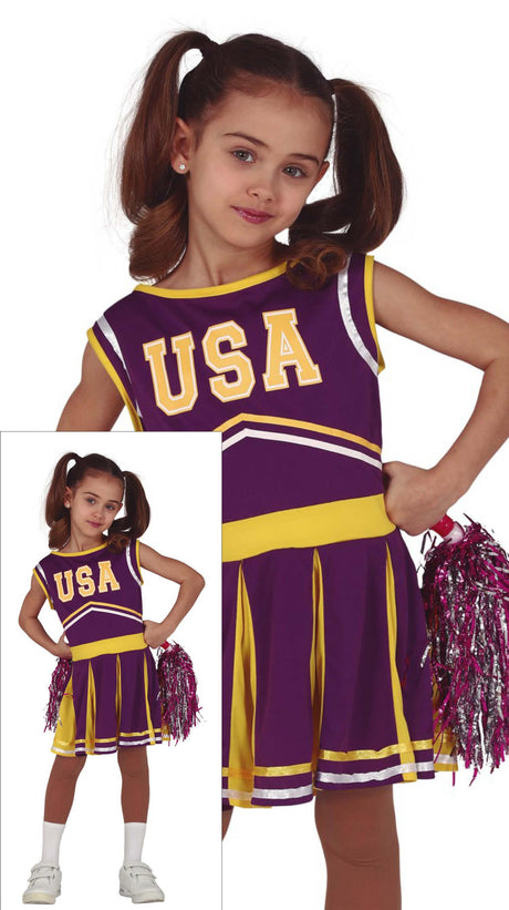 Lilac polyester superhero costume for girls ages 3 to 4, perfect for children's dress-up and animation-themed parties.