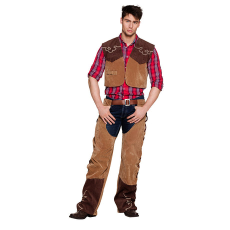 Adult men's cowboy costume Bruce size 50/52, western themed outfit made of 100% polyester, ideal for adult costume parties or western events.