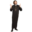Adult men's priest costume in medium or large size, 100% polyester, religious themed outfit for adults.