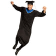 Adult graduation costume for men and women in medium and large sizes, made of 100% polyester, ideal for graduation ceremonies and parties.