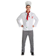 Adult chef costume for men in size M/L made of 100% polyester, ideal for adult costume parties or themed events.