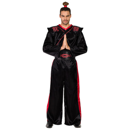 Adult men's samurai costume in medium or large size, 100% polyester, ideal for ninja or warrior themed events.
