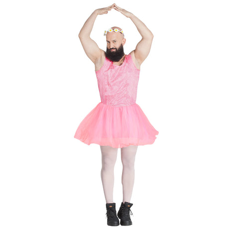 Adult men's ballet dancer costume in medium or large size, made of 100% polyester, ideal for dance performances or themed parties.