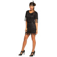 Women's 1920s Flapper Darcy costume dress in size 36/38, vintage-inspired black polyester outfit for adults, perfect for themed parties and retro events.