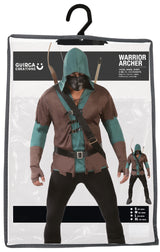 Déguisement archer médiéval homme brun et vert taille M