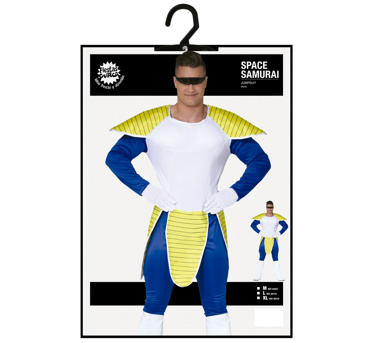 Déguisement samouraï spatial bleu et blanc adulte