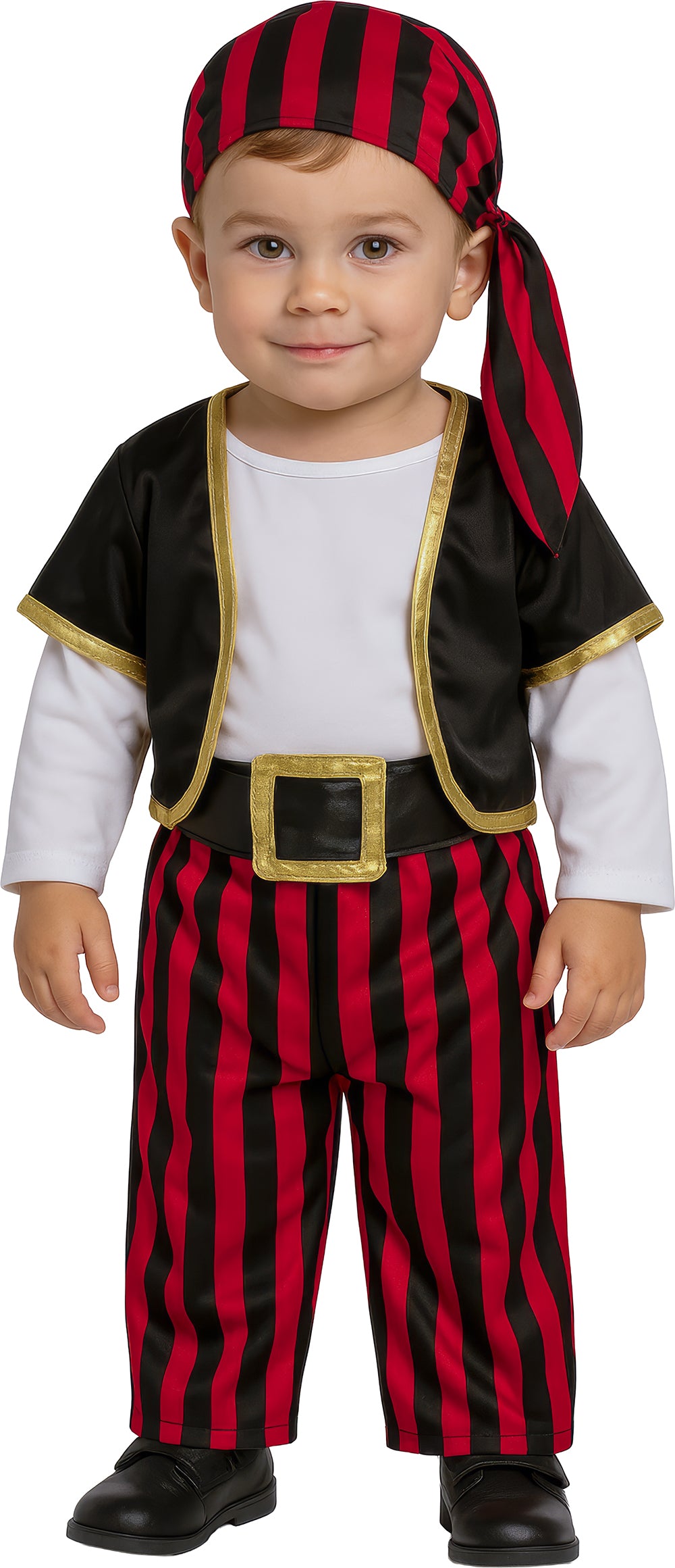 Déguisement Pirate Bébé Garçon - T-Shirt, Gilet, Ceinture, Pantalon, Foulard