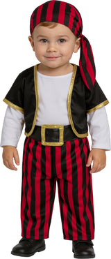 Déguisement Pirate Bébé Garçon - T-Shirt, Gilet, Ceinture, Pantalon, Foulard