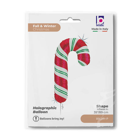 Ballon canne à sucre - Rouge et blanc - 35" - Gonflage Hélium en boutique