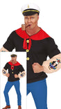 Adult men's sailor costume in black and white, fairy tale and nautical themed, size small 46-48.