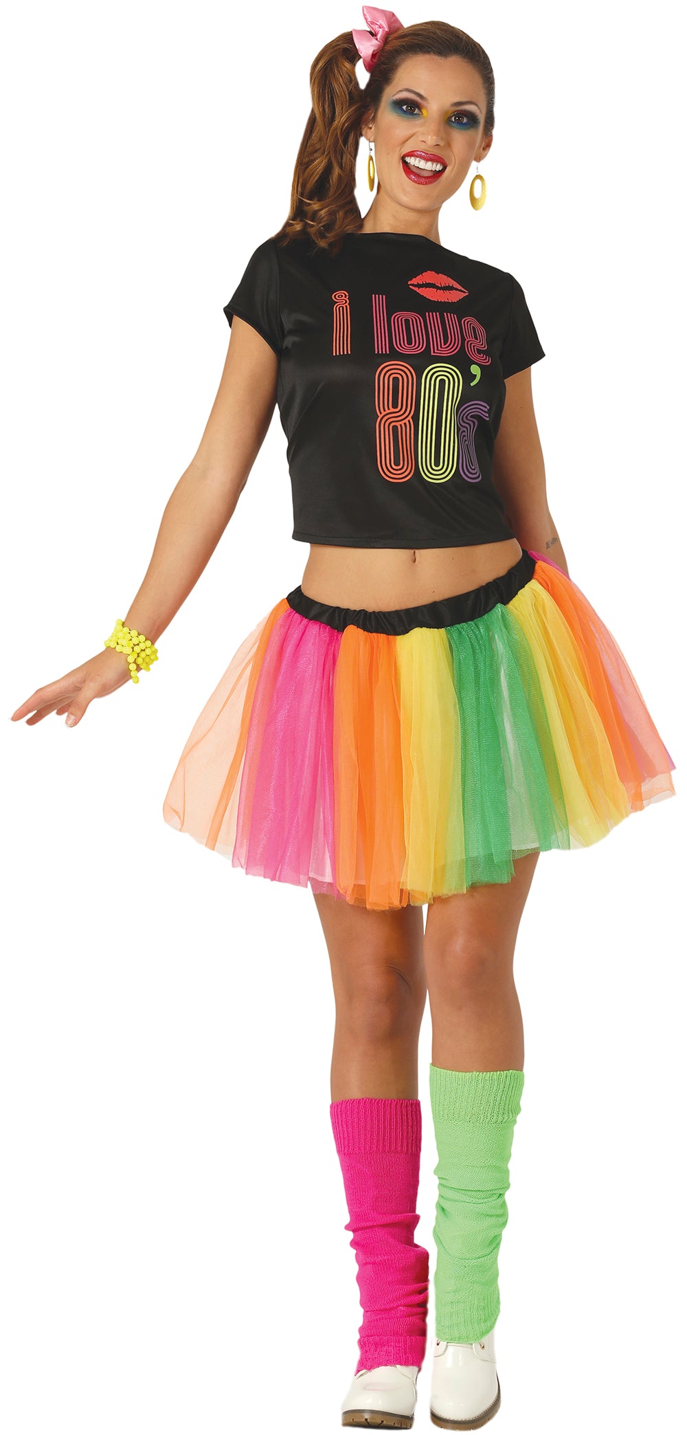 Women's 80s Costume - T-Shirt and Skirt