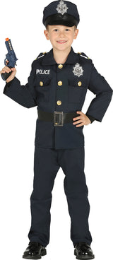 Boys' Police Costume - Jacket, Belt, Hat, and Trousers