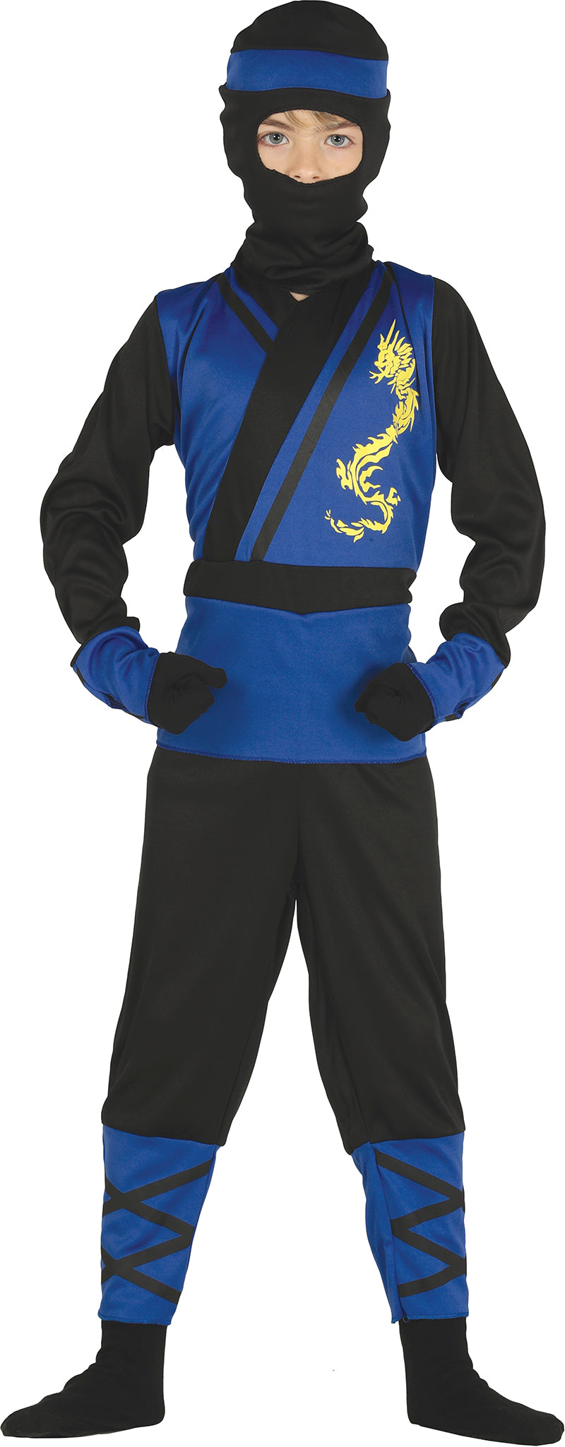 Déguisement Ninja Bleu Garçon - Capuche et Combinaison