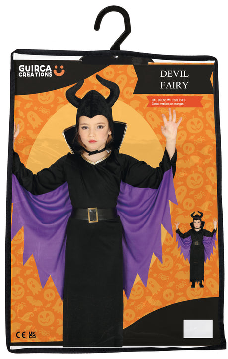 Déguisement fée méchante enfant noir et lilas