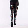 Women's Halloween tights inspired by Day of the Dead, 40 denier, 100% nylon, adult costume accessory.