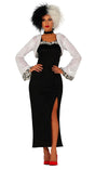 Women's Cruella-inspired witch costume in black and white polyester, size small, perfect for adult Halloween parties.