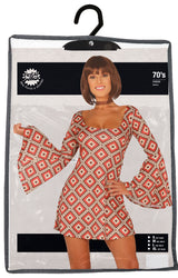 Women's Multicolored 70s Disco Costume - Size S