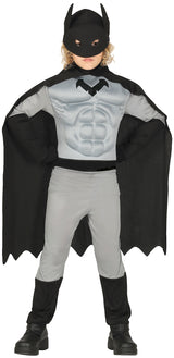 Déguisement super-héros musclé enfant gris et noir 10-12 ans