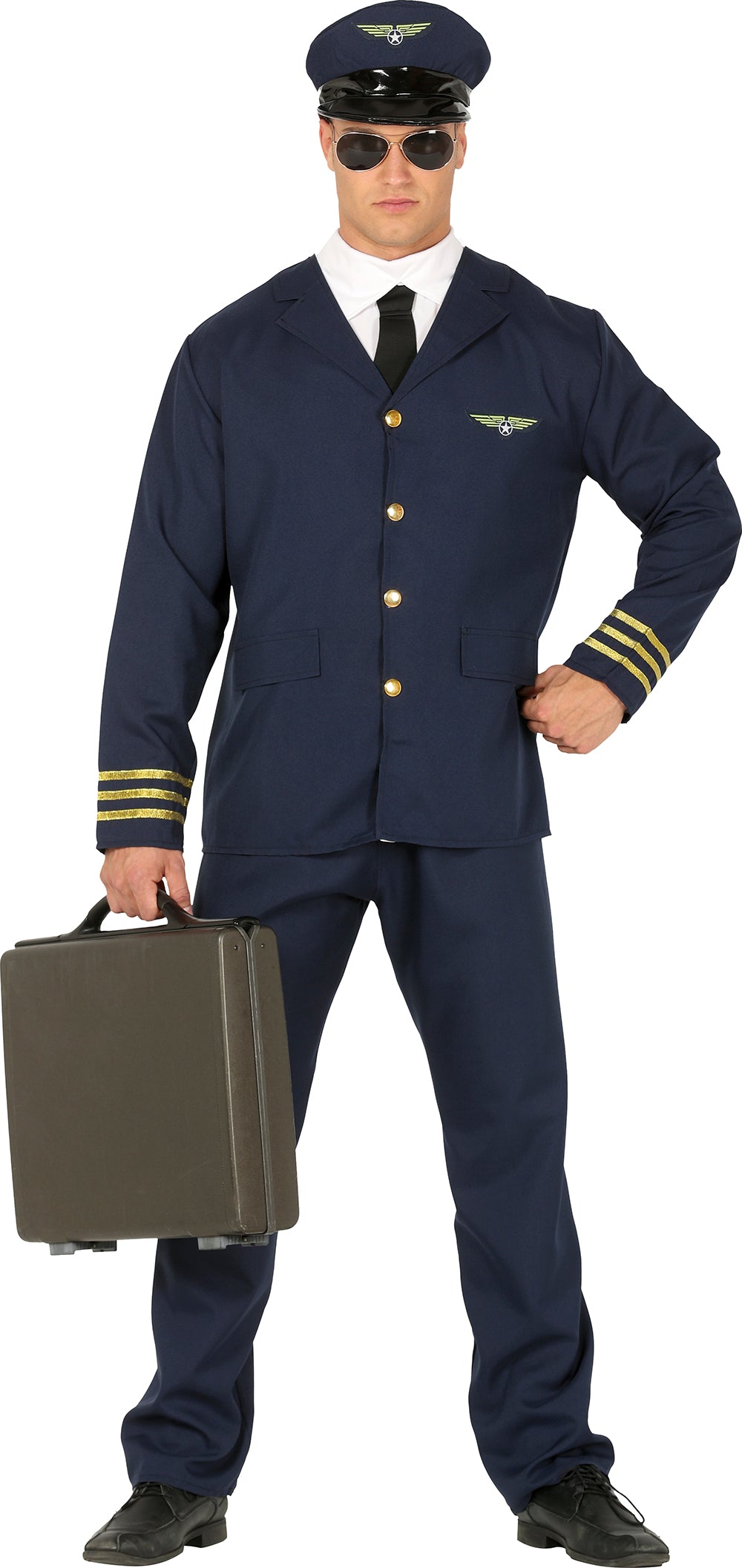 Déguisement pilote adulte bleu polyester