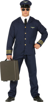 Déguisement pilote adulte bleu polyester
