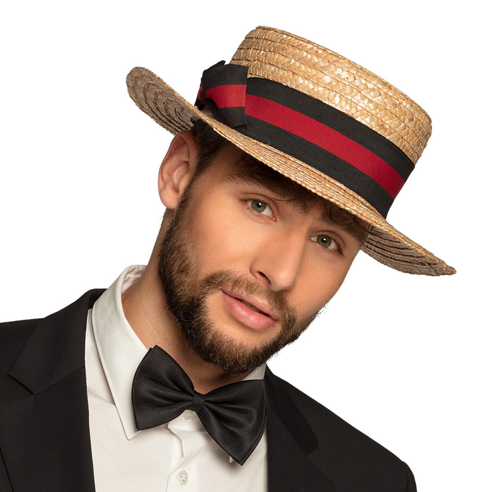Men's Maurice straw hat for adults, made of 90% straw and 10% polyester, featuring a classic design and hangtag packaging.