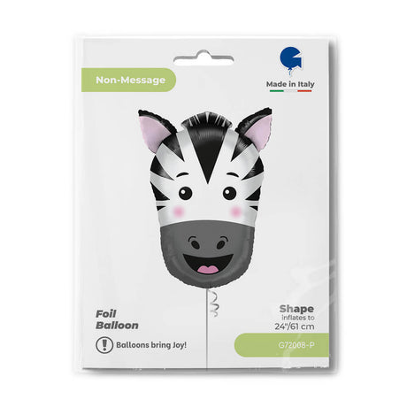 Ballon tête de zèbre - 24" - Gonflage Hélium en boutique
