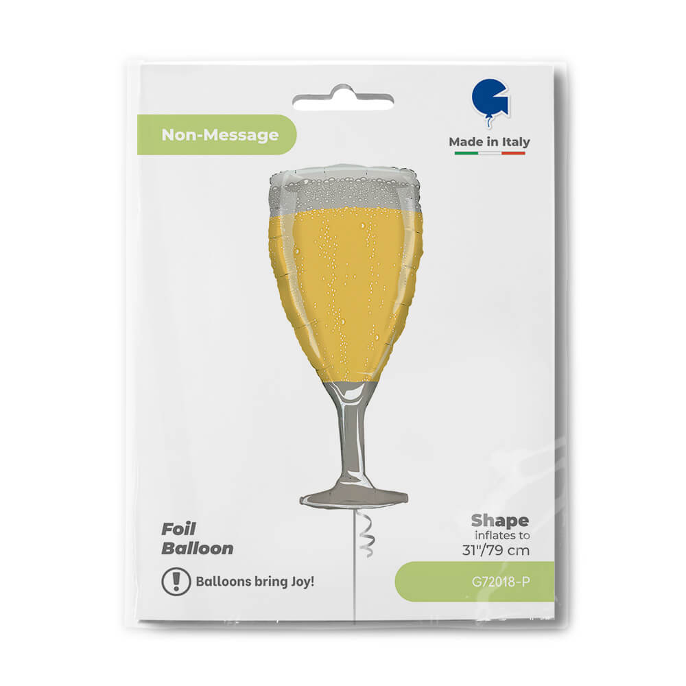 Ballon coupe de champagne - 31" - Gonflage Hélium en boutique