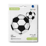 Ballon globe foot - Noir et blanc - 15" - Gonflage Hélium en boutique