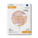 Ballon joyeux anniversaire arc-en-ciel - 14" - Gonflage Hélium en boutique
