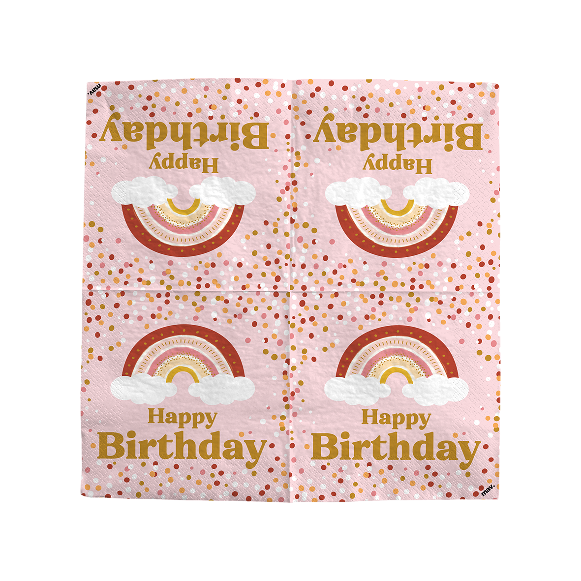Serviettes anniversaire bohème - Lot de 20 - 33x33 cm