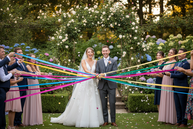 Animation mariage jeu des rubans en extérieur