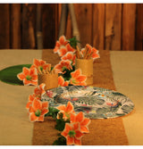 Assiette déco tropicale en métal – assiette de présentation – Ø 33 cm