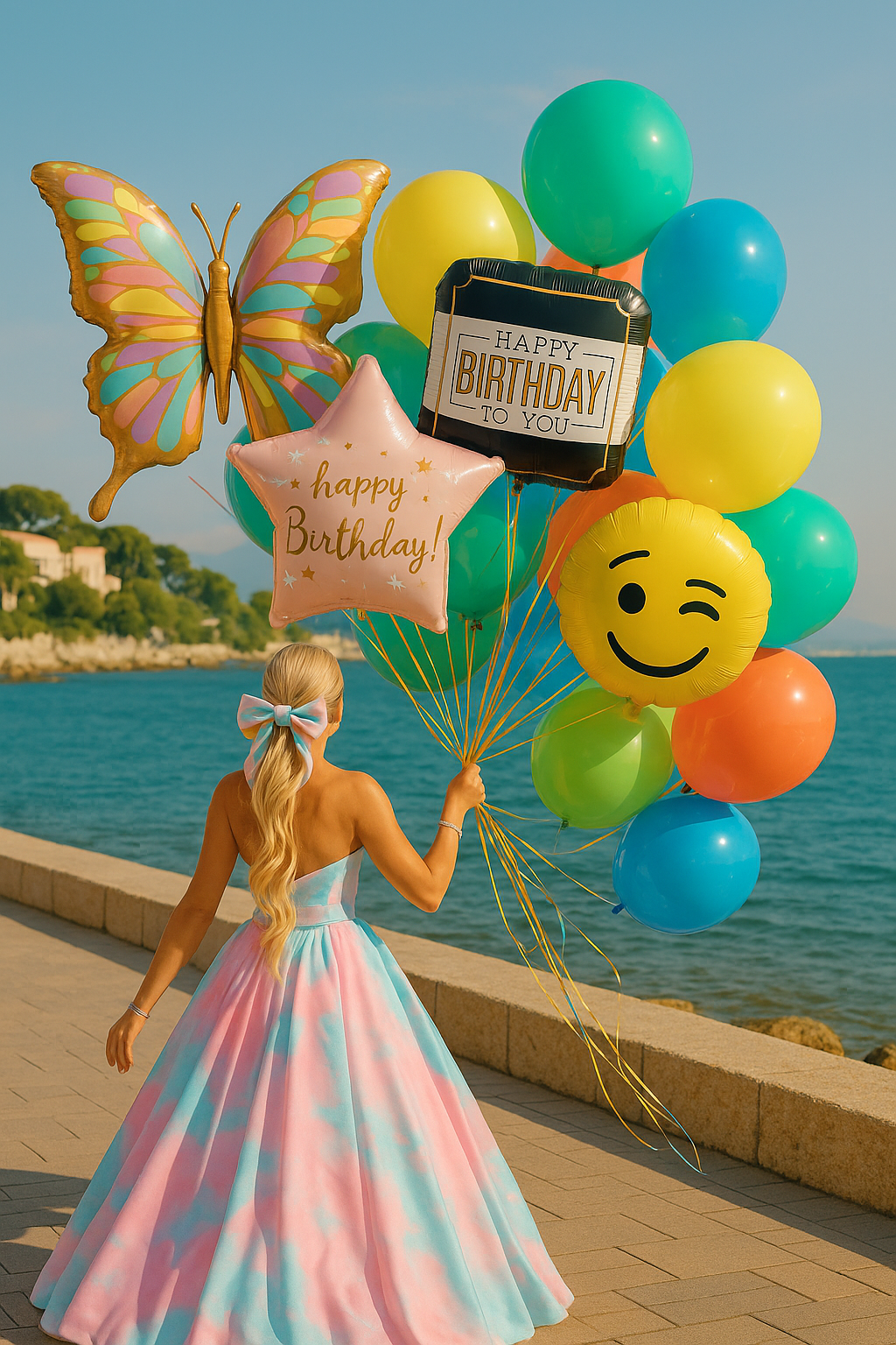 Bouquet de ballons format horizontal - Côte d'Azur