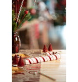 The image shows a large candy cane decoration with red and white stripes and a sparkling, glittery finish, measuring approximately 11cm x 29cm.