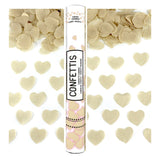 Canon à confettis cœurs blancs en papier – mariage & fête – 40 cm