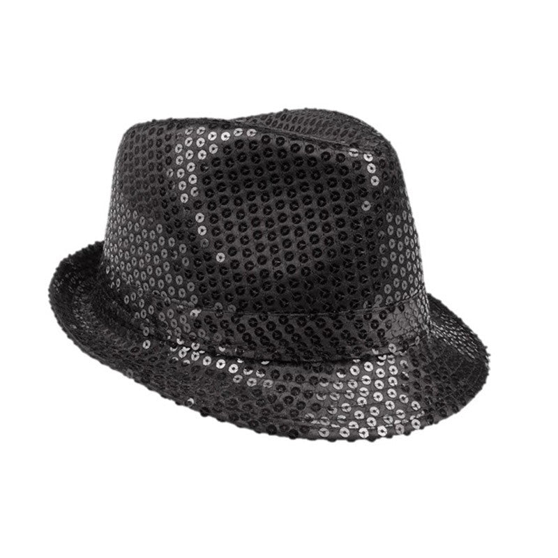 Silver sequin fedora – disco night, cabaret, 1920s