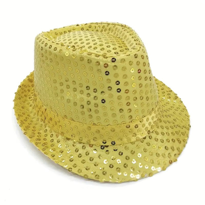 Silver sequin fedora – disco night, cabaret, 1920s
