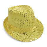 Silver sequin fedora – disco night, cabaret, 1920s