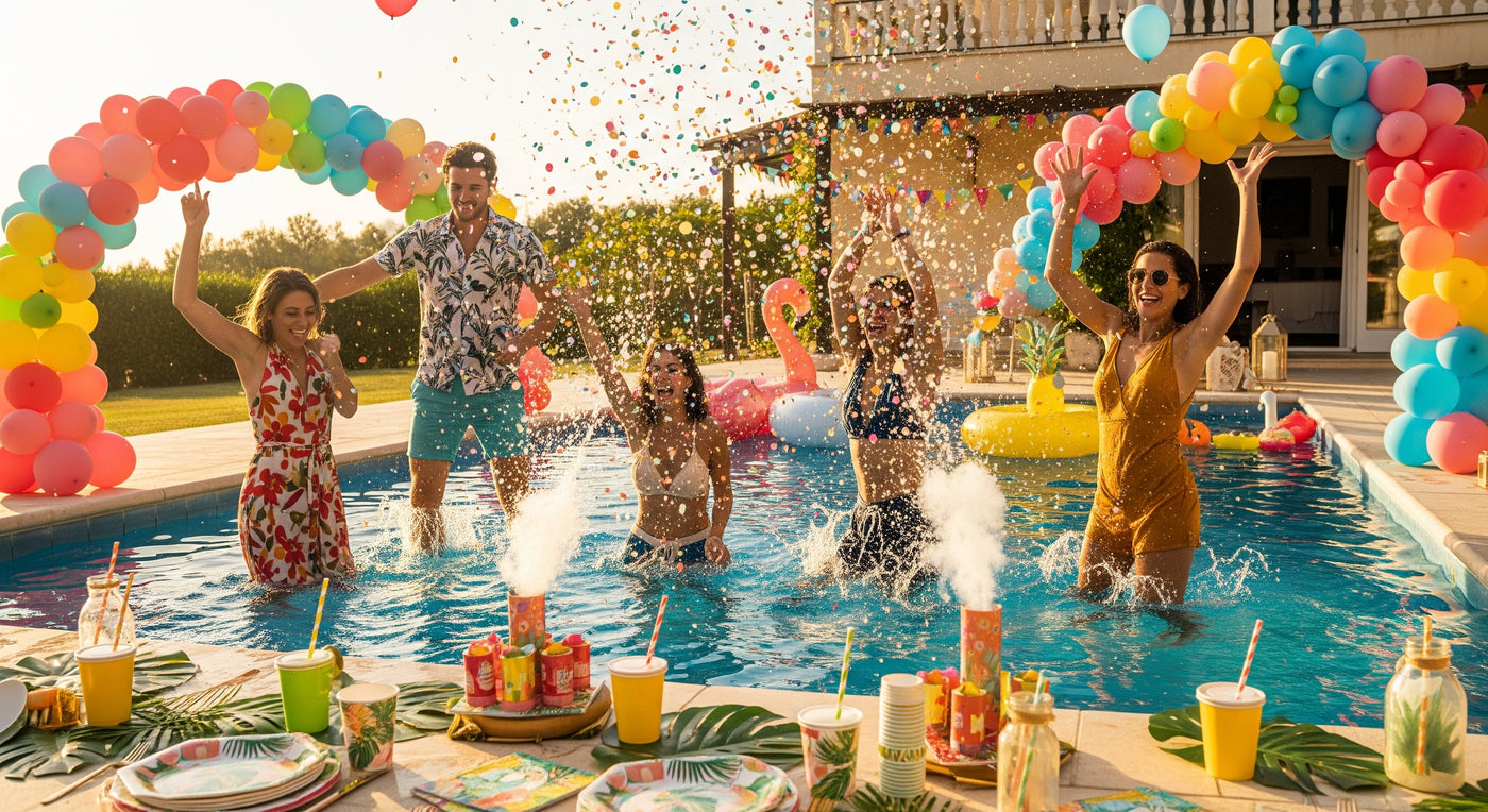 Pool Party été IdéaFête - Fête piscine ballons flottants Côte d'Azur